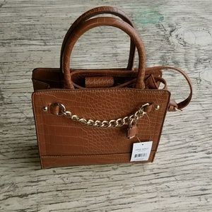 Nine West top handle satchel bag with front chain